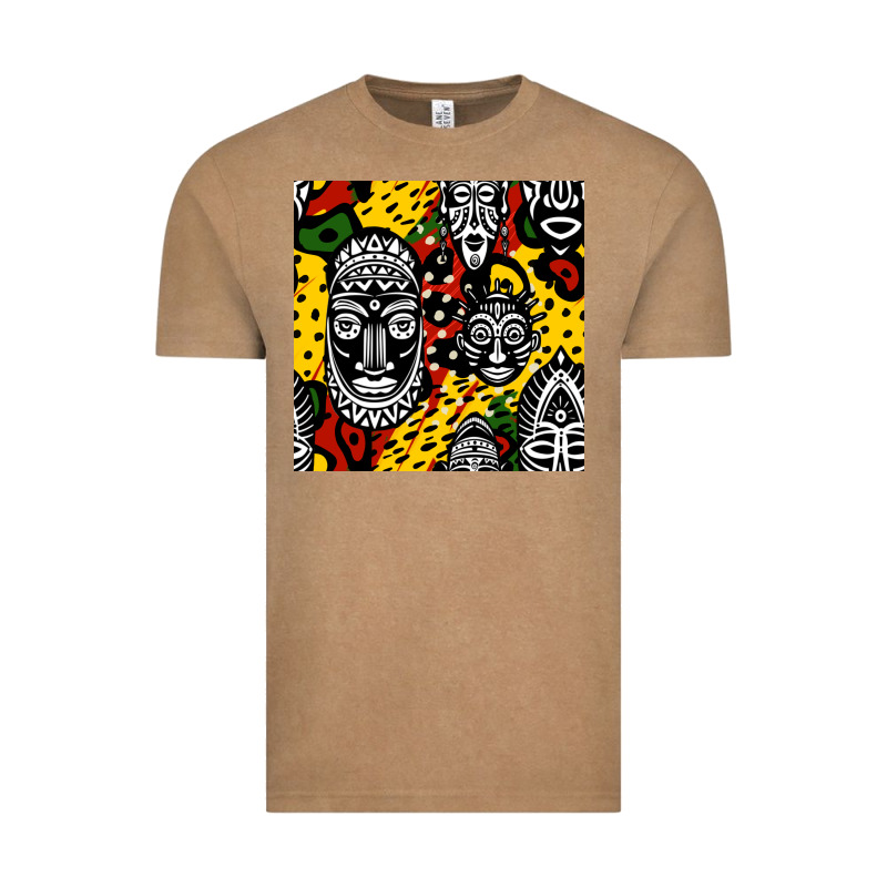 African Masks Colorful Seamless Pattern Vintage Tee by BundleAndBundleShop | Teevron