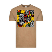 Vintage Coffee african masks colorful seamless pattern Vintage Tee - BundleAndBundleShop