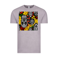 Vintage Zinc african masks colorful seamless pattern Vintage Tee - BundleAndBundleShop