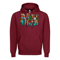 Burgundy MX Mexico Zipper Hoodie - RanaPortraitStore