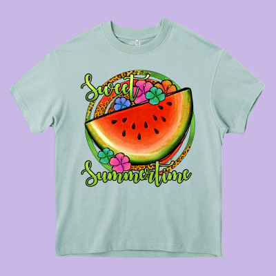 Sweet Summertime Watermelon Heavy Core Tee Designed By Jasminsmagicworld