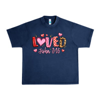 Navy loved john 3 16 Urban Heavy Tee - LillyAllenDesigns