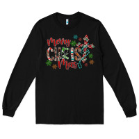 Black Merry Christmas Long Sleeve Tee - CowhideDigitalArt