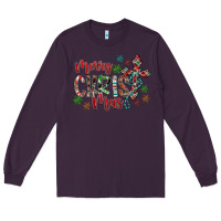 Plum Merry Christmas Long Sleeve Tee - CowhideDigitalArt