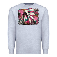 Heather Grey indian headdress valentine's day Premium Sweatshirt - Jasminsmagicworld