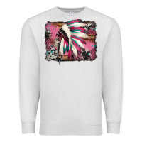 Oatmeal Heather indian headdress valentine's day Premium Sweatshirt - Jasminsmagicworld