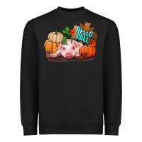 Black Hello fall pig Heavyweight Sweatshirt - RanaPortraitStore
