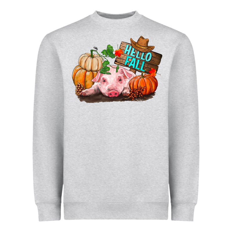 Hello Fall Pig Heavyweight Sweatshirt by RanaPortraitStore | Teevron