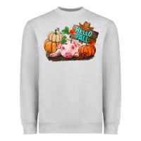 Heather Grey Hello fall pig Heavyweight Sweatshirt - RanaPortraitStore