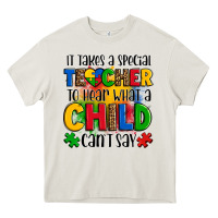 Cream it takes a special teacher to hear what a child can't say Heavy Core Tee - OliviaCreatesArt