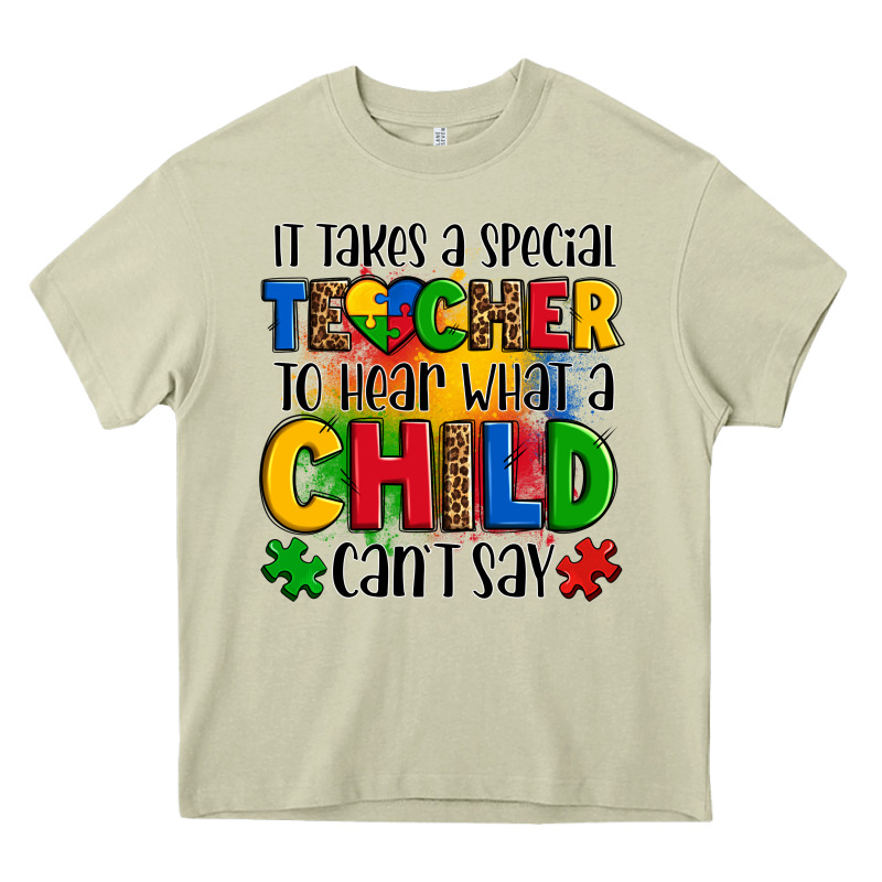 It Takes A Special Teacher To Hear What A Child Can't Say Heavy Core Tee by OliviaCreatesArt | Teevron