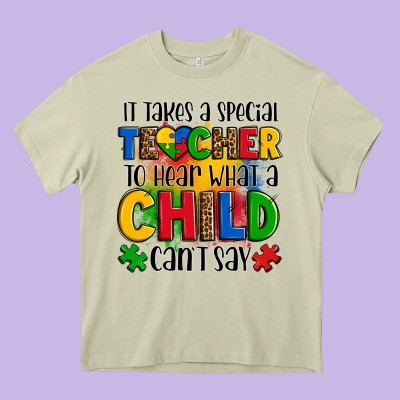 It Takes A Special Teacher To Hear What A Child Can't Say Heavy Core Tee Designed By Oliviacreatesart