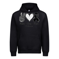 Black Peace Love Cure Melanoma Cancer Urban Hoodie - Jasminsmagicworld