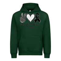 Forest Green Peace Love Cure Melanoma Cancer Urban Hoodie - Jasminsmagicworld