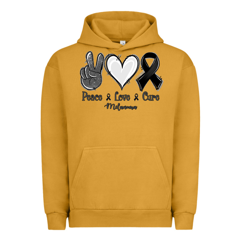 Peace Love Cure Melanoma Cancer Urban Hoodie by Jasminsmagicworld | Teevron