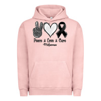 Pigment Salmon Peace Love Cure Melanoma Cancer Urban Hoodie - Jasminsmagicworld