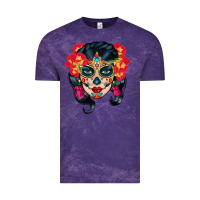 Cloud Purple sugar skull Vintage Tee - BundleAndBundleShop