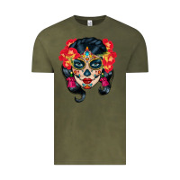 Vintage Olive sugar skull Vintage Tee - BundleAndBundleShop