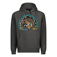Charcoal Heather texas map sunflower leopard cowhide aztec turquoise gemstone rainbow Premium Hoodie - Artiststas
