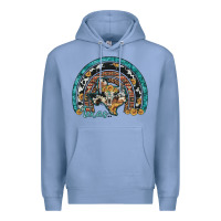 Colony Blue texas map sunflower leopard cowhide aztec turquoise gemstone rainbow Premium Hoodie - Artiststas