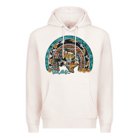 Pale Pink texas map sunflower leopard cowhide aztec turquoise gemstone rainbow Premium Hoodie - Artiststas