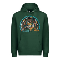 Sports Green texas map sunflower leopard cowhide aztec turquoise gemstone rainbow Premium Hoodie - Artiststas