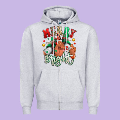 Merry And Bright Black Man Sneakers Zipper Hoodie Designed By Ranaportraitstore