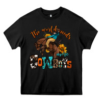 Black the world needs more cowboys Heavy Core Tee - OliviaCreatesArt