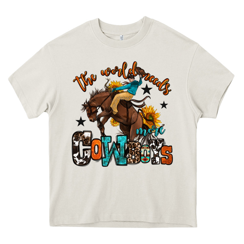 The World Needs More Cowboys Heavy Core Tee by OliviaCreatesArt | Teevron