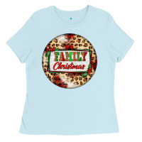 Baby Blue Family Christmas Ladies Tee - FaDigitalArtStudio