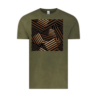Vintage Olive melanin american flag seamless pattern Vintage Tee - BundleAndBundleShop