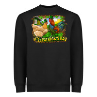 Black It's St. Patrick's Day Rooster And Chicken Heavyweight Sweatshirt - RanaPortraitStore
