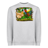 Heather Grey It's St. Patrick's Day Rooster And Chicken Heavyweight Sweatshirt - RanaPortraitStore