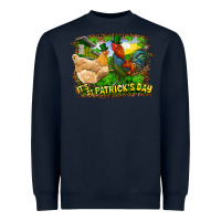 Navy It's St. Patrick's Day Rooster And Chicken Heavyweight Sweatshirt - RanaPortraitStore