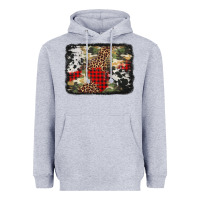 Heather Grey army cowhide leopard Christmas Heavyweight Hoodie - Jasminsmagicworld