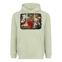 Matcha army cowhide leopard Christmas Heavyweight Hoodie - Jasminsmagicworld