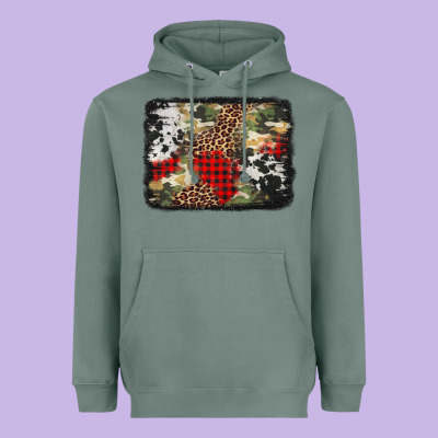 Army Cowhide Leopard Christmas Heavyweight Hoodie Designed By Jasminsmagicworld