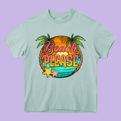 Beach Please Heavy Core Tee Designed By Jasminsmagicworld