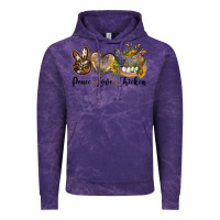 Cloud Purple peace love chicken Vintage Hoodie - LillyAllenDesigns