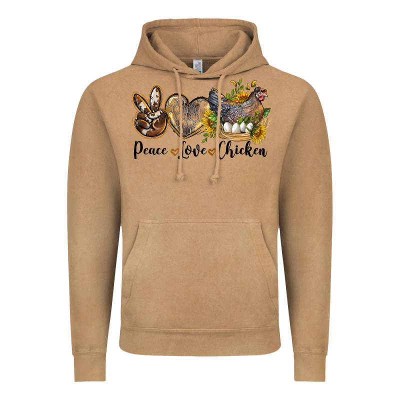 Peace Love Chicken Vintage Hoodie by LillyAllenDesigns | Teevron
