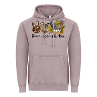 Vintage Zinc peace love chicken Vintage Hoodie - LillyAllenDesigns
