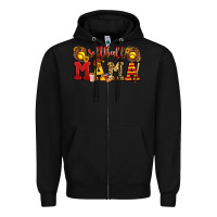 Black softball mama Zipper Hoodie - Jasminsmagicworld