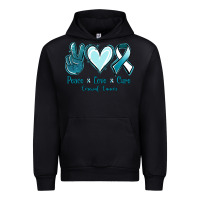 Peace Love Cure Cervical Cancer Urban Hoodie | Teevron