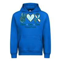 Cobalt Peace Love Cure Cervical Cancer Urban Hoodie - Jasminsmagicworld
