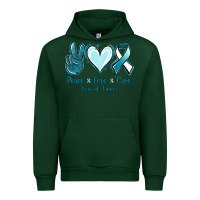 Forest Green Peace Love Cure Cervical Cancer Urban Hoodie - Jasminsmagicworld