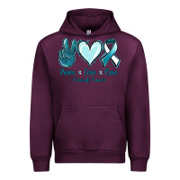 Mauve Wine Peace Love Cure Cervical Cancer Urban Hoodie - Jasminsmagicworld
