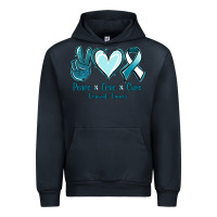 Navy Peace Love Cure Cervical Cancer Urban Hoodie - Jasminsmagicworld