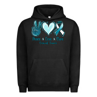 Pigment Black Peace Love Cure Cervical Cancer Urban Hoodie - Jasminsmagicworld