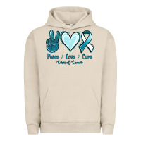 Pigment French Oak Peace Love Cure Cervical Cancer Urban Hoodie - Jasminsmagicworld