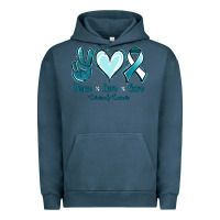 Pigment Midnight Navy Peace Love Cure Cervical Cancer Urban Hoodie - Jasminsmagicworld